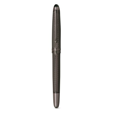 Ensemble stylo bille et roller en métal avec clip. Écriture bleue. Livré dans un coffret cadeau rembourré.ø12 x 138 mm | Coffret