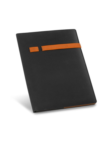 Conférencier A4 en microfibre et 210D qui contient un bloc de 20 feuilles lignées