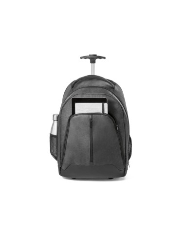 Sac à dos à roulettes pour ordinateur portable en 600D haute densité et polyester 600D imperméable. Compartiment principal pour 