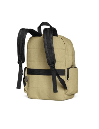 Sac à dos pour ordinateur en coton canevas pré-lavé. Compartiment principal doublé, avec 2 séparateurs rembourrés pour ordinateu