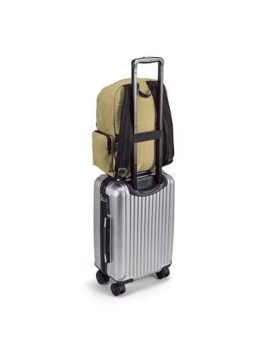 Sac à dos pour ordinateur en coton canevas pré-lavé. Compartiment principal doublé, avec 2 séparateurs rembourrés pour ordinateu