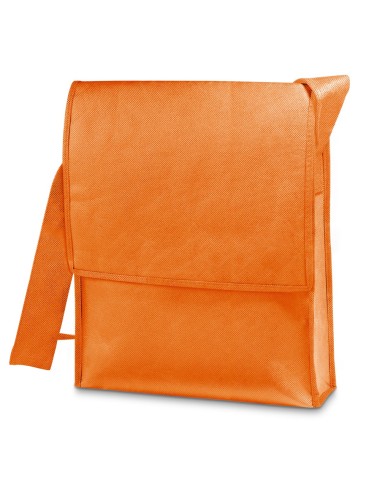 Sac à bandoulière en non tissé (100 g/m²) avec fermeture velcro et anse de 135cm.260 x 330 x 60 mm
