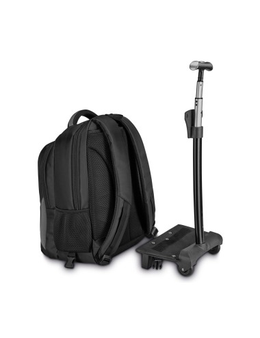 Sac à dos trolley pour ordinateur portable en nylon 999. Contient une poche principale pour ordinateur portable jusqu'à 17", une