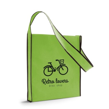 Sac à bandoulière en non-tissé (80 g/m²) avec une sangle de 95 cm. Disponible dans une large gamme de couleurs. 350 x 390 x 60 m