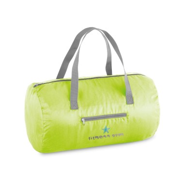 Sac de sport pliable en 210D ripstop avec poche frontale. Capacité jusqu'à 17 L. Ce produit est livré déplié. ø240 x 410 mm | Pl