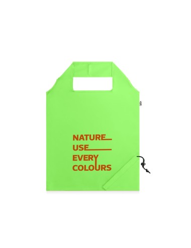 Sac pliable en rPET 190T. Fabriqué à partir de plastique recyclé contribuant ainsi à la réduction des résidus. Anses de 40 cm. 3