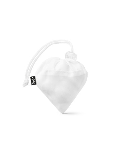 Sac pliable en maille rPET avec pochette en rPET 190T (pour plier le sac) Idéal pour les courses 320 x 400 mm