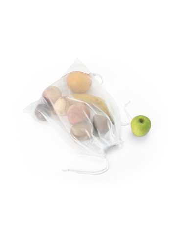 Sac pliable en maille rPET avec pochette en rPET 190T (pour plier le sac) Idéal pour les courses 320 x 400 mm