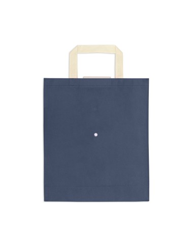 Sac pliable non tissé (80 g/m²) avec anses de 35 cm. Ce produit est livré plié. Mesure ouverte: 350 x 410 x 100 mm | Mesure plié