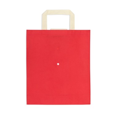Sac pliable non tissé (80 g/m²) avec anses de 35 cm. Ce produit est livré plié. Mesure ouverte: 350 x 410 x 100 mm | Mesure plié