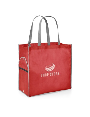 Sac shopping pliable en non tissé (80 g/m²) avec anses de 65 cm. Livré déplié. Mesure ouverte: 450 x 400 x 200 mm | Mesure pliée