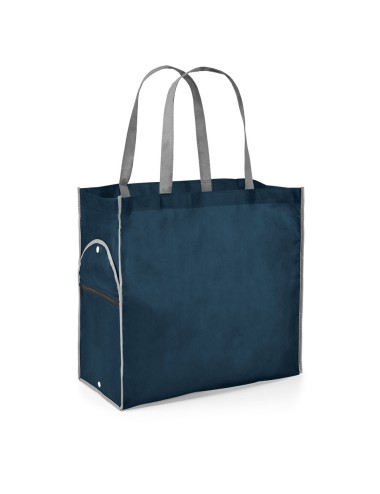 Sac shopping pliable en non tissé (80 g/m²) avec anses de 65 cm. Livré déplié. Mesure ouverte: 450 x 400 x 200 mm | Mesure pliée