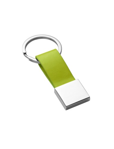 Porte-clés rond en métal et simili cuir. Livré sous coffret cadeau. 20 x 56 x 5 mm