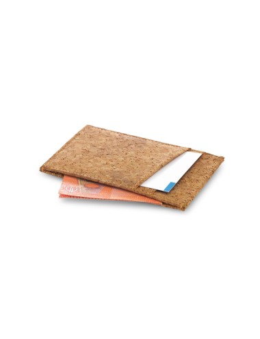 Porte-cartes en liège avec capacité pour 4 cartes et compartiment pour billets. Livré dans une boîte cadeau en papier kraft. 68 