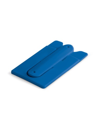 Porte-cartes en silicone pour smartphone, avec autocollant au verso et support flexible. 57 x 96 x 5 mm