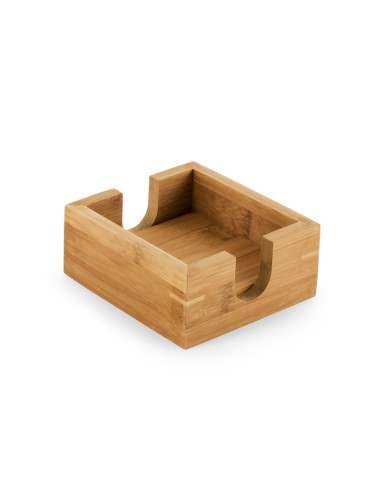 Set de 4 dessous de verre en bambou. Ce produit est livré sous boîte en carton. 115 x 115 x 35 mm | Sous-verre: 100 x 100 x 6 mm