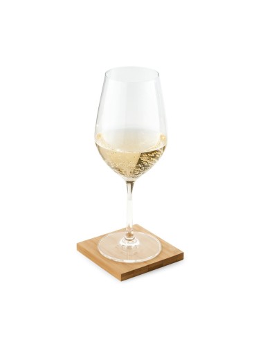 Set de 4 dessous de verre en bambou. Ce produit est livré sous boîte en carton. 115 x 115 x 35 mm | Sous-verre: 100 x 100 x 6 mm