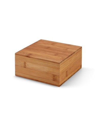 Boîte à thé en bambou composée de 4 compartiments, fermeture aimantée. Cette boîte contient 40 sachets de thé individuels des Aç