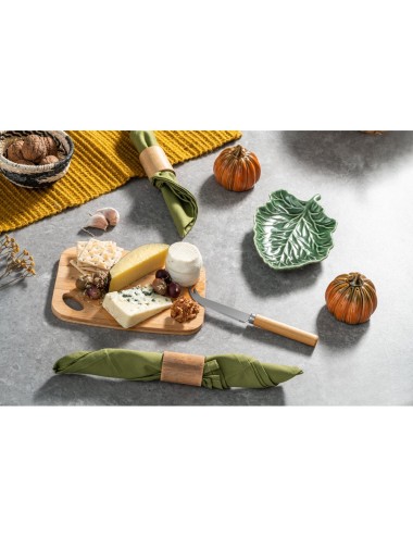 Planche à découper avec couteau à fromage en bambou. Fourni avec boite papier kraft. 143 x 200 x 10 mm | Coffret: 150 x 205 x 32