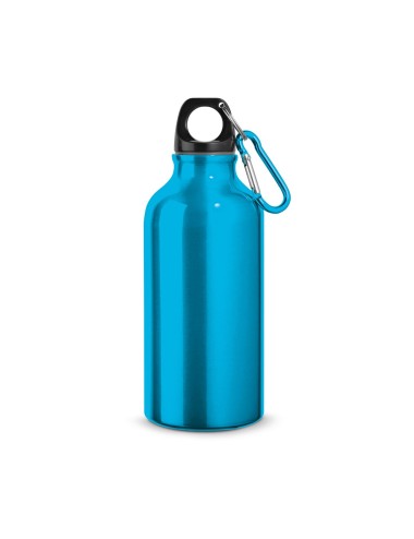 Gourde en aluminium avec mousqueton, capacité jusqu'à 400 mL. ø66 x 176 mm