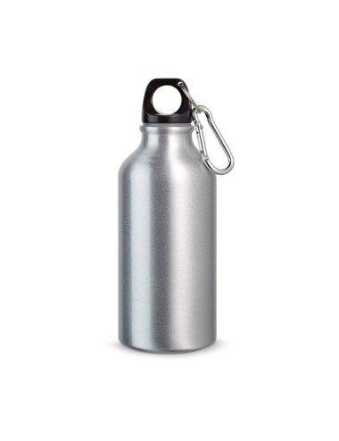 Gourde en aluminium avec mousqueton, capacité jusqu'à 400 mL. ø66 x 176 mm