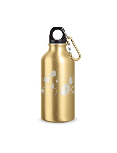 Gourde en aluminium avec mousqueton, capacité jusqu'à 400 mL. ø66 x 176 mm