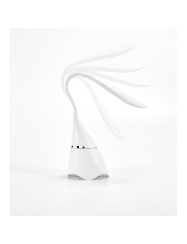 Lampe de bureau avec enceinte ABS. Cette lampe contient 18 LEDs de haute densité, touche tactile et bras flexible. Fonction blue