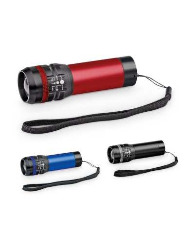 Lampe de poche en aluminium avec fonction zoom avec 3 modes d'éclairage