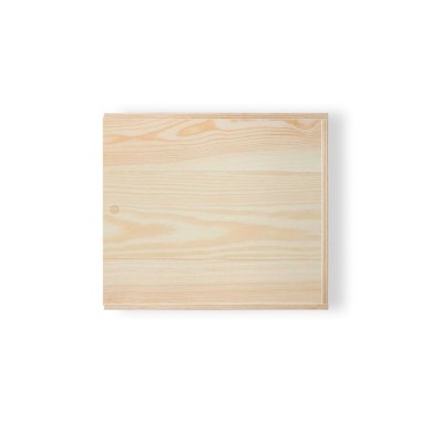 Boîte en contreplaqué avec couvercle coulissant, dans la même matière. 180 x 220 x 60 mm