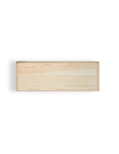 Boîte en contreplaqué avec couvercle coulissant, dans la même matière. 290 x 165 x 105 mm