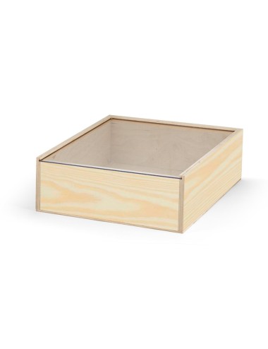 Boîte en contreplaqué avec couvercle coulissant en acrylique. 330 x 290 x 105 mm