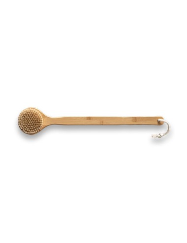 Brosse de douche en bambou avec poils de sanglier naturels. Brosse: 447 x 82 x 12 mm | Boîte: 455 x 89 x 30 mm