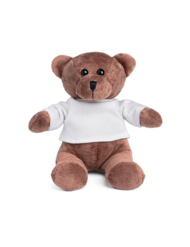 Peluche "ours" avec t-shirt. Personnalisable recto-verso. Idéal pour offrir aux plus jeunes. 155 mm
