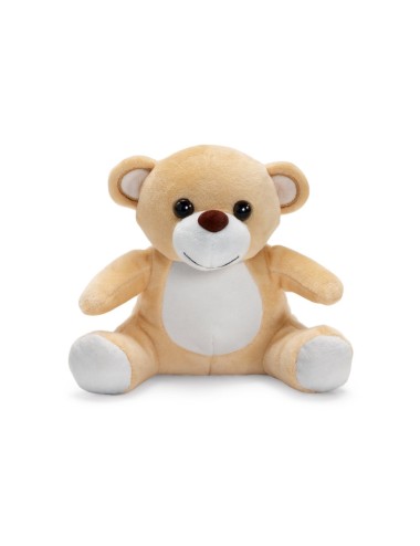 Peluche en polyester en forme d'ours avec zone avant adaptée à la personnalisation. 155 mm