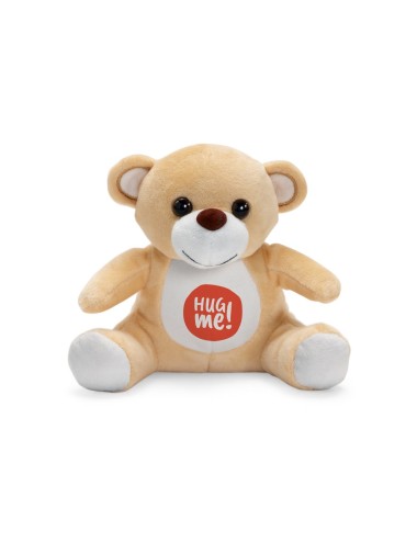 Peluche en polyester en forme d'ours avec zone avant adaptée à la personnalisation. 155 mm