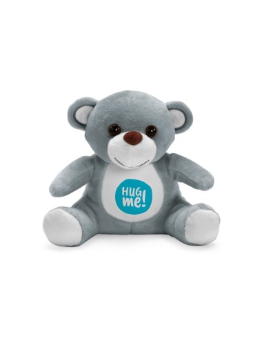 Peluche en polyester en forme d'ours avec zone avant adaptée à la personnalisation. 155 mm