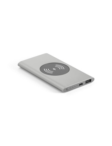 Batterie portable et chargeur sans fil en aluminium avec batterie au lithium polymère. Contient une capacité de 4 000 mAh et une