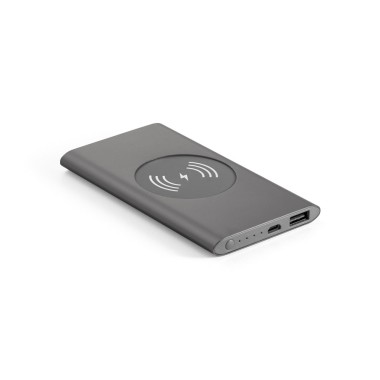 Batterie portable et chargeur sans fil en aluminium avec batterie au lithium polymère. Contient une capacité de 4 000 mAh et une
