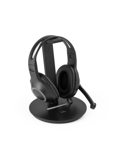 Casque réglable avec microphone en ABS et PP. Il comprend un contrôle du son avec 4 boutons : volume haut/bas, arrêt du micro et