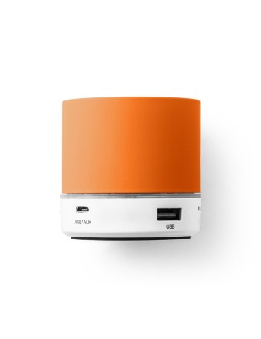 Enceinte avec micro en ABS et avec finition caoutchoutée, avec transmission bluetooth et lecteur de cartes TF avec 3W/4Ω et une 
