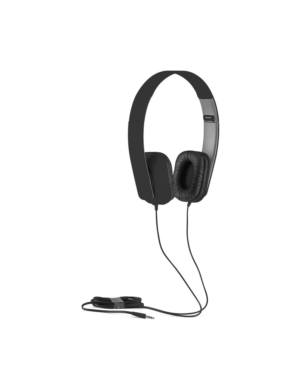 Ecouteurs pliables et ajustables en ABS. Cable de 1.45m avec connexion stéréo de 3.5mm. Produit livré en boite cadeau. Fermé: 10