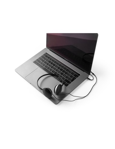 Casque en ABS ajustable avec câble de 1.20 m et connexion stéréo 3.5 mm. 150 x 165 mm