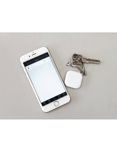 Localisateur bluetooth ABS avec porte-clés et portée jusqu’à 20 m et géolocalisation. Comprend 1 pile CR2032 et est compatible a