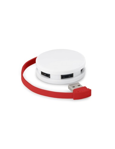 Hub USB 2'0. en ABS avec 4 portes. ø52 x 18 mm