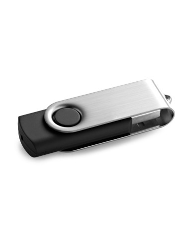 Clé USB de 8Go avec finition caoutchoutée et clip métal. Livré sous boîte. 56 x 19 x 10 mm | Coffret: 86 x 45 x 20 mm