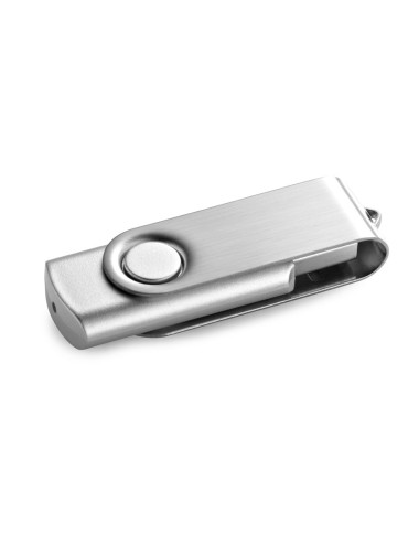 Clé USB de 8Go avec finition caoutchoutée et clip métal. Livré sous boîte. 56 x 19 x 10 mm | Coffret: 86 x 45 x 20 mm
