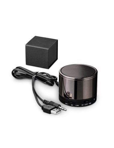 Enceinte avec transmission bluetooth et microphone. L'enceinte a une transmission bluetooth 4'0 de 3 W avec une portée de 10 m. 