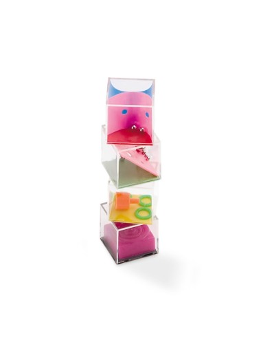 Ensemble de 24 jeux en forme de cube. Livré dans un coffret cadeau. Jeux: 40 x 40 x 40 mm | Boîte: 255 x 170 x 42 mm