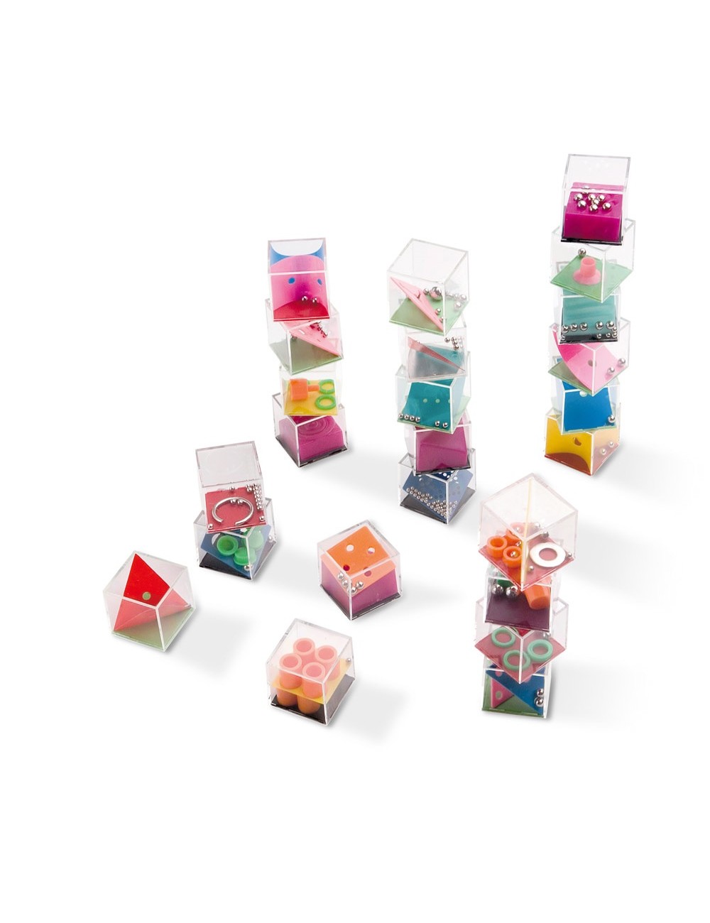 Ensemble de 24 jeux en forme de cube. Livré dans un coffret cadeau. Jeux: 40 x 40 x 40 mm | Boîte: 255 x 170 x 42 mm