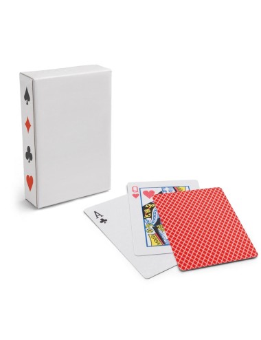 Jeu de 54 cartes en papier plastifié et livré dans une boîte en papier. 89 x 59 x 17 mm
